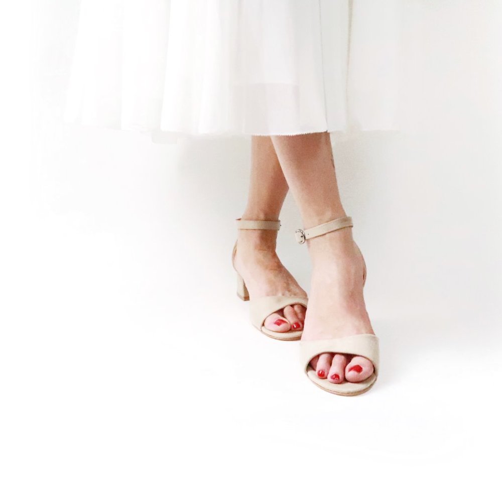 Heeled dress suede sandals